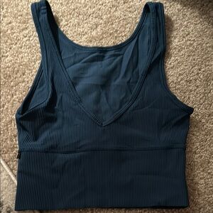 Lululemon Athletica Power Pivot Ribbed Blue Tank Top